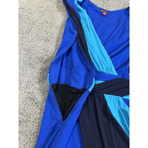 New With Tags Vince Camuto Blue Fitted Sleeveless Knee Length Dress Size 6 - Picture 4 of 9